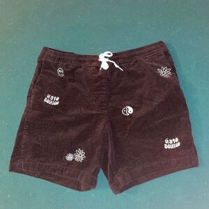 PACSUN BLACK CORDUROY SHORTS